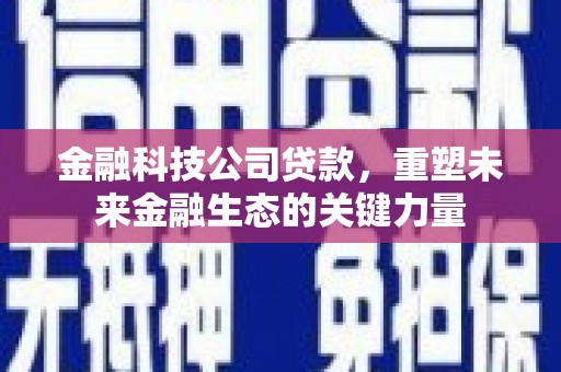 綦江金融科技公司贷款，重塑未来金融生态的关键力量